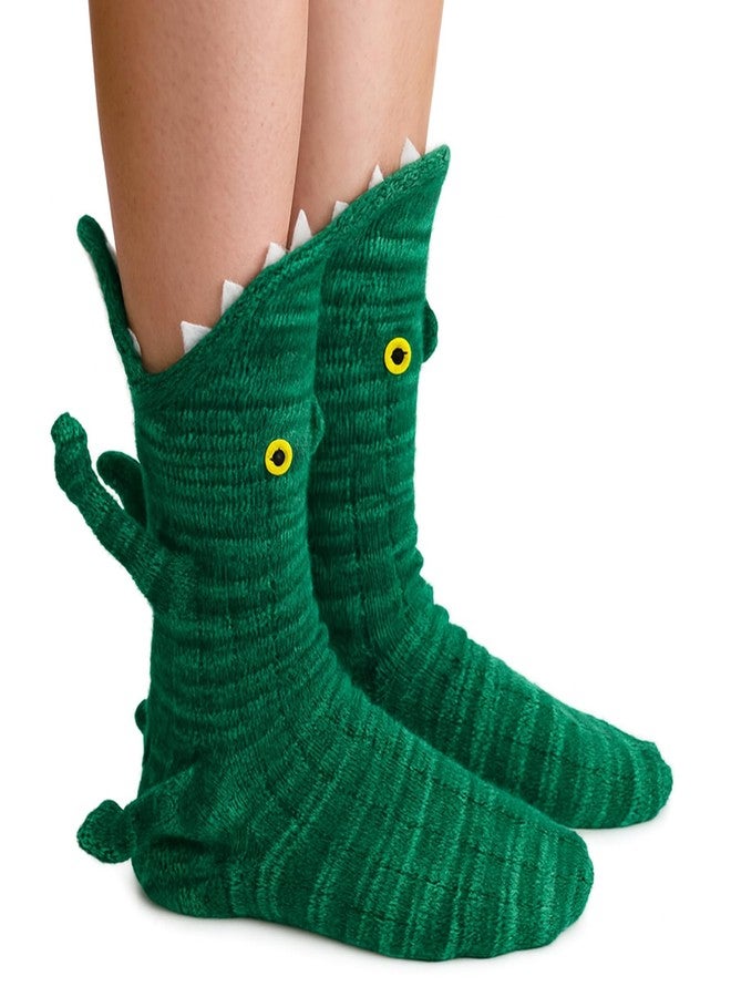 Banyaa Novelty Animal Socks Alligator Socks Biting Leg Women Men, Knit Cute Floor Crazy Funny Warm - Image 1